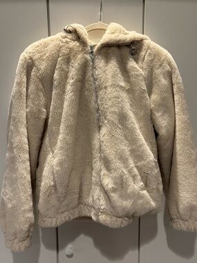 Alcott Plush Hooded Teddy Jacket - Cream